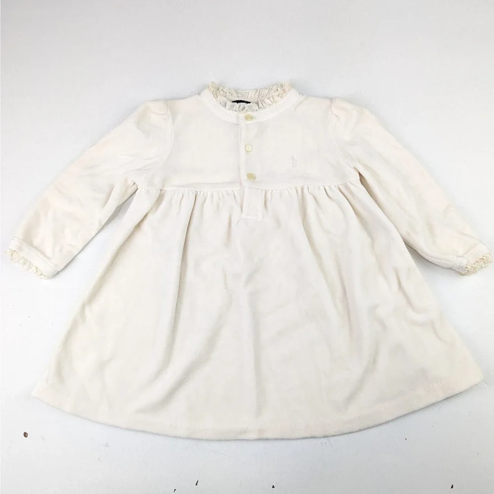 Ralph Lauren Cream Velour Dress